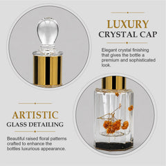 Empty Fancy Crystal Attar Bottel 3ml- Modle 908